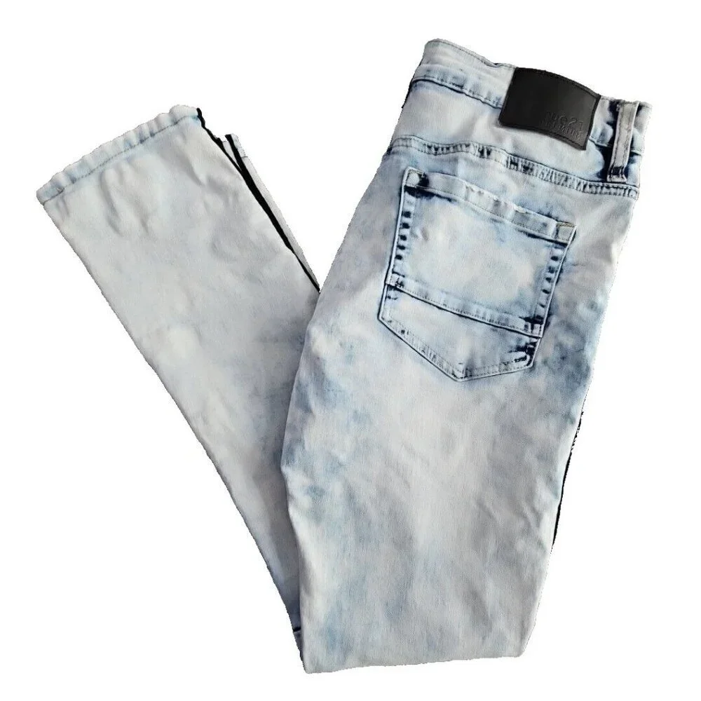 Rue21 Premium Jeans Men's‎ 32x32 Skinny Supreme Flex Distressed Racing Stripe